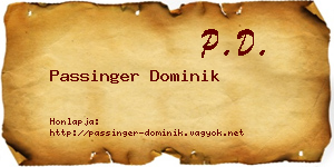 Passinger Dominik névjegykártya